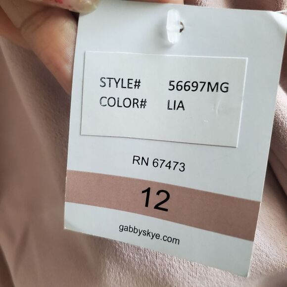 Gabby Skye Women's Sheath Dress Size 12 Black Cream Pink Cut-Out Bodycon NEW - Picture 5 of 7